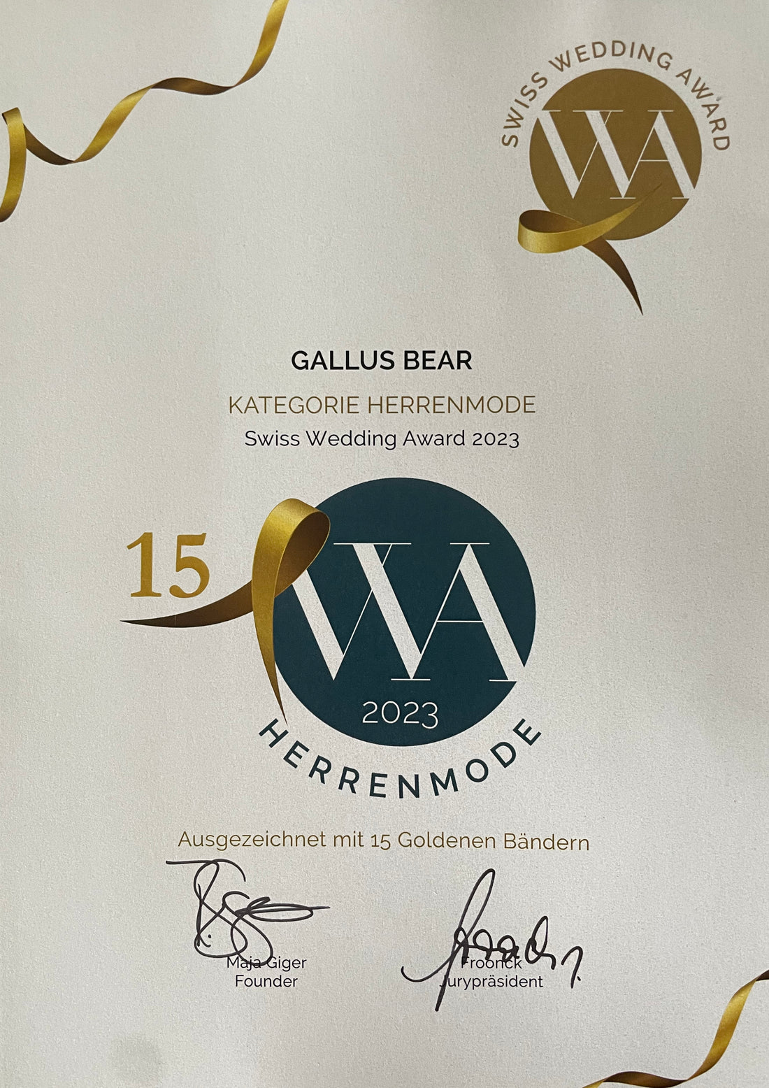 Auszeichnung am Swiss Wedding Award